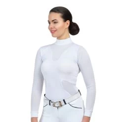 Cavalliera High Style Long Sleeve Riding Show Shirt - White