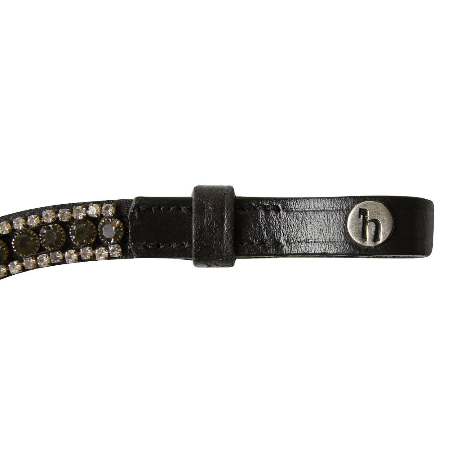 Horze Columbia Browband With Crystals - Black/Silver - Image 3