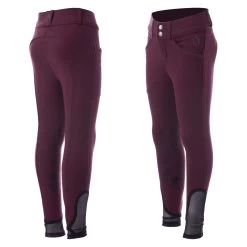 Equinavia Greta Kids Silicone Knee Patch Breeches - Fig Purple/Brown