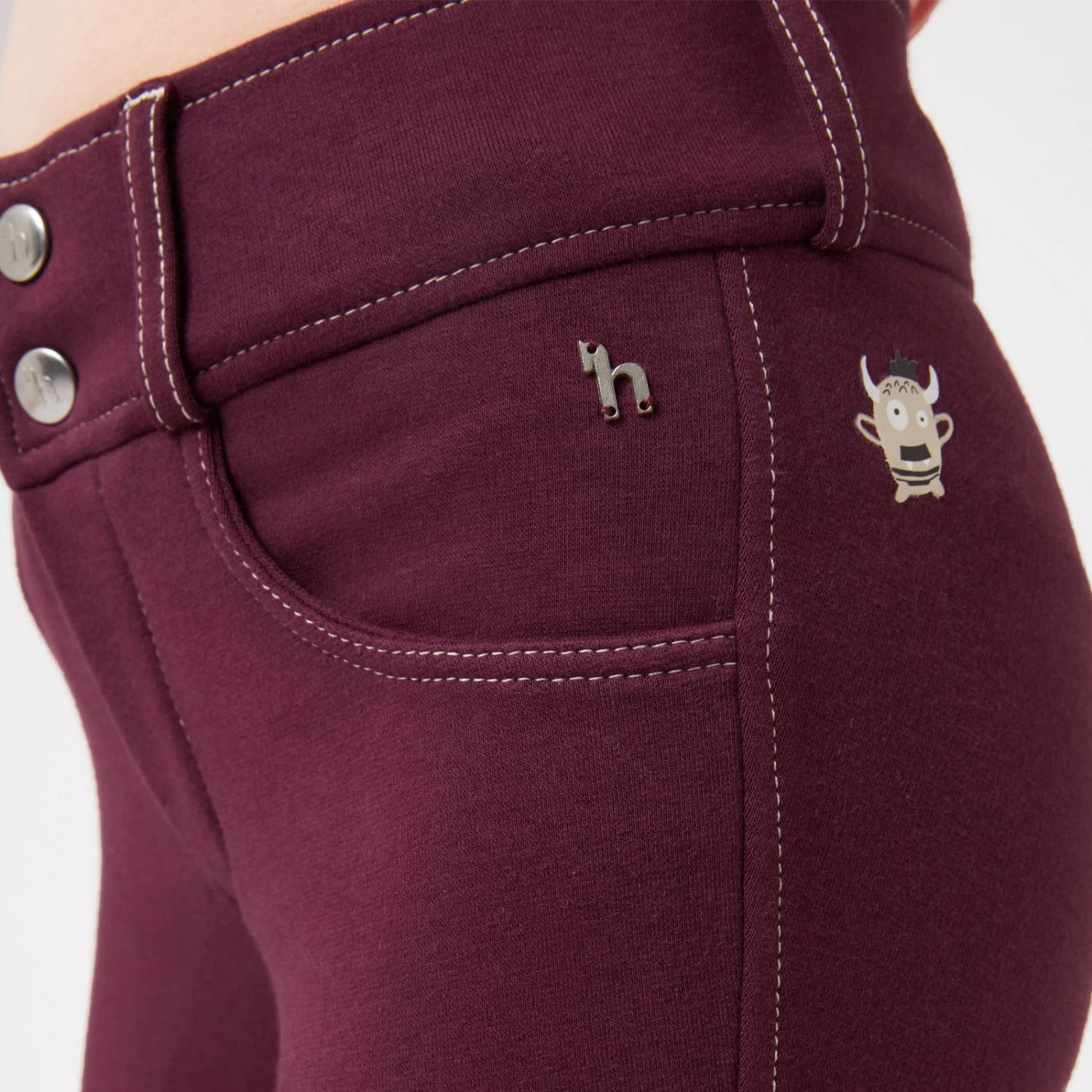 Horze Morgan Kids Full Seat Breeches - Fig Purple - Image 4