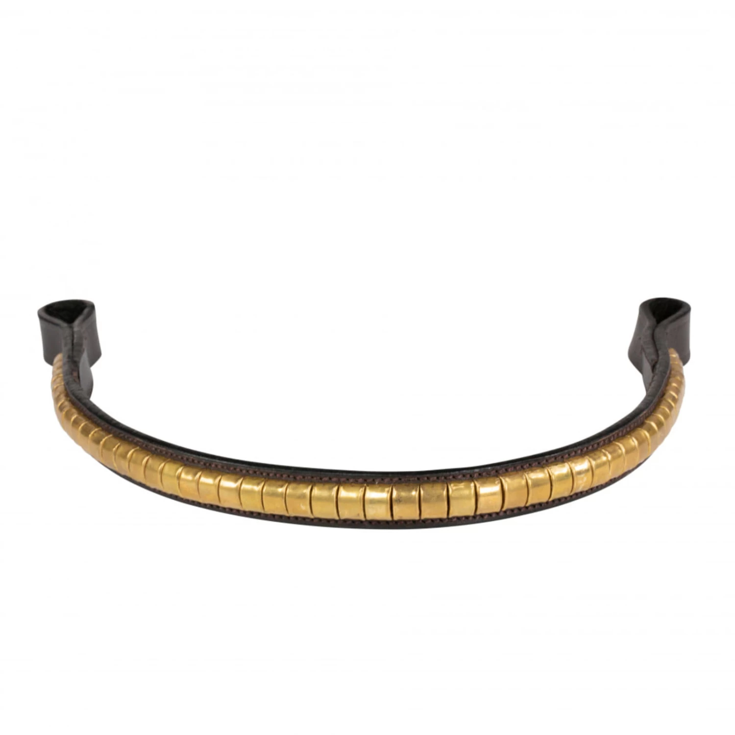 Horze Brass Clincher Browband - Black/Brass - Image 2