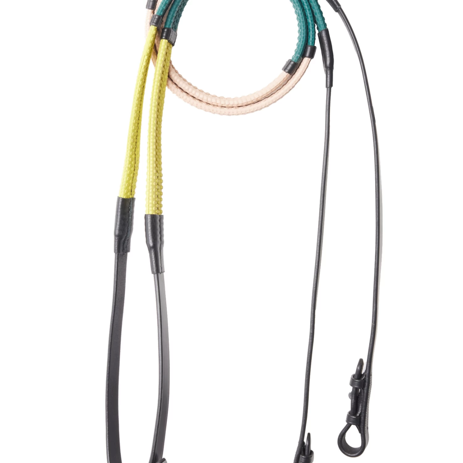 Horze Magical Carousel Rainbow Rubber Reins - Black - Image 4