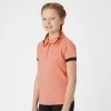 Horze Laura Kids Ventilated Polo Training Shirt - Peach Amber Pink