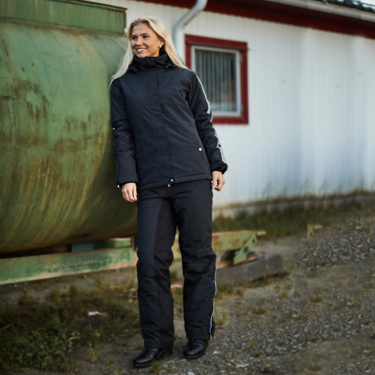 Horze Cheyenne Womens Padded Winter Riding Pants - Black - Image 3