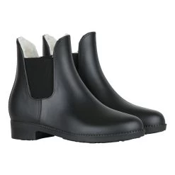 Horze Bonn Kids Rubber Paddock Boots With Faux Fur Lining - Black