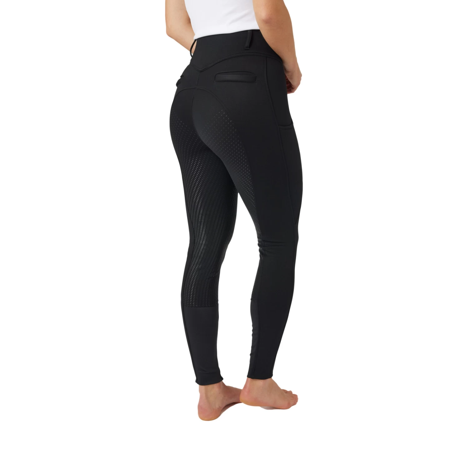 Horze Mira Womens Thermo Full Seat Breeches - Black - Image 4