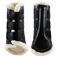 Horze Wilton Faux Fur Brushing Boots - Black
