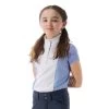 Equinavia Charlotte Kids Short Sleeved Show Shirt - Light Blue/White