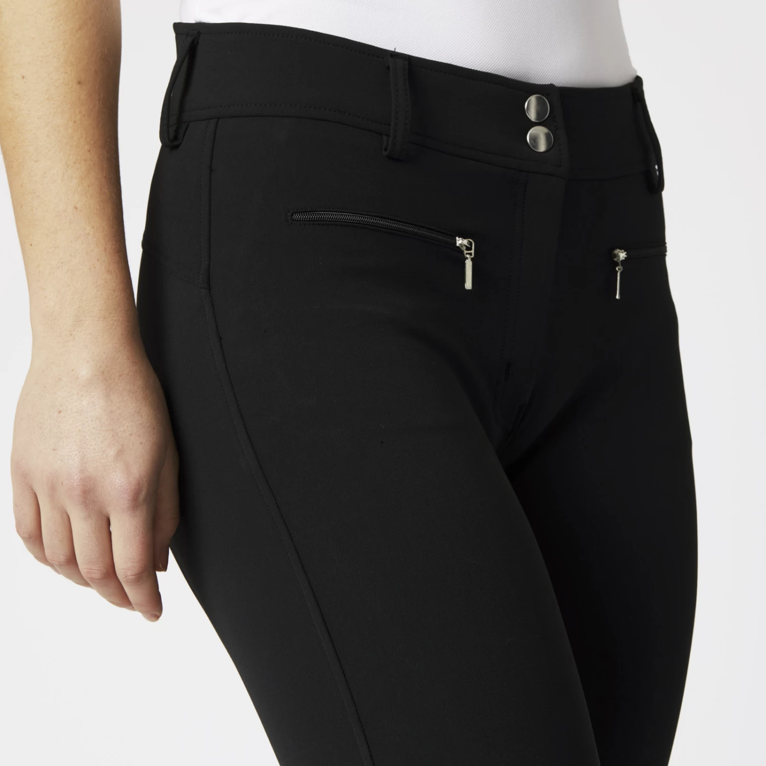 Melody Womens High Waist Micro Silicone Full Seat Breeches - Black - Image 2