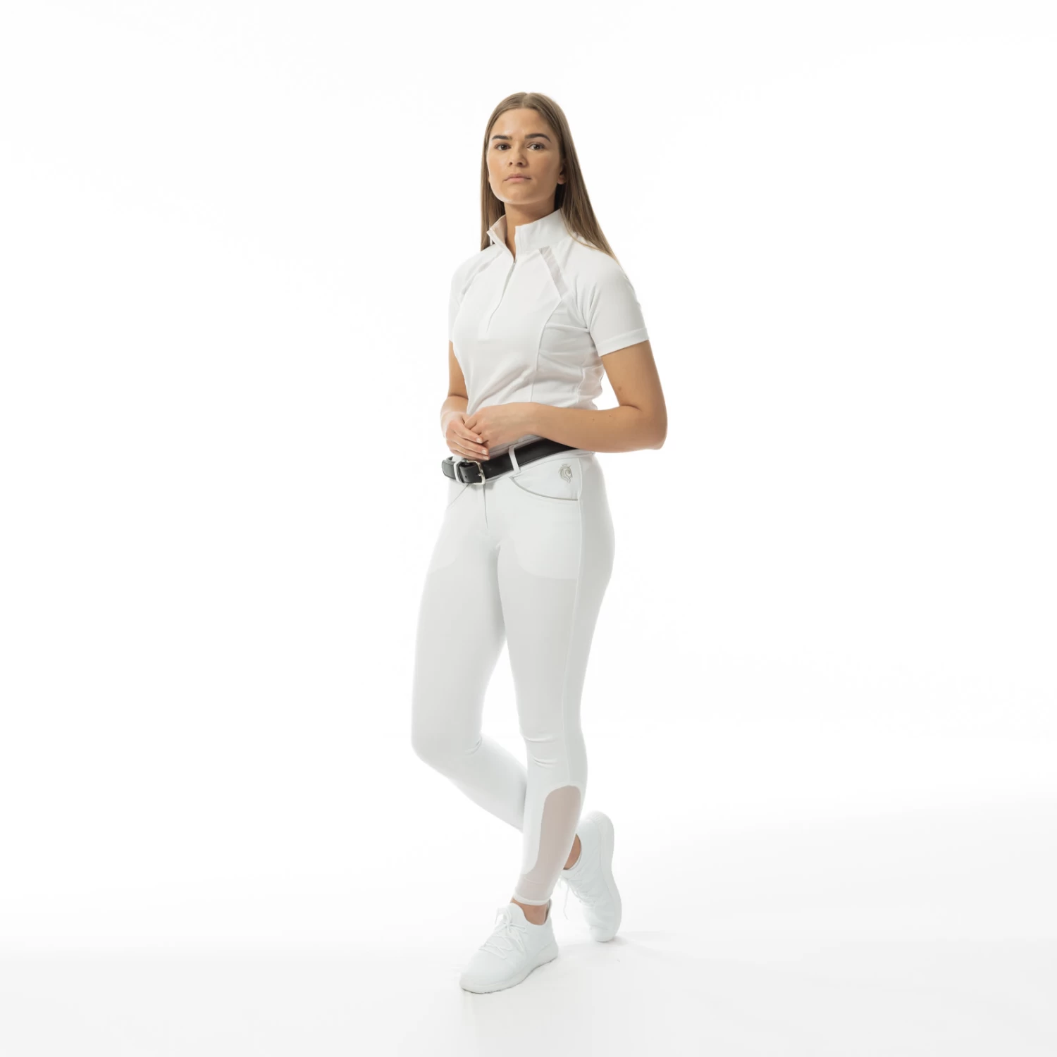 Equinavia Astrid Womens Silicone Full Seat Breeches - White/Light Gray - Image 6