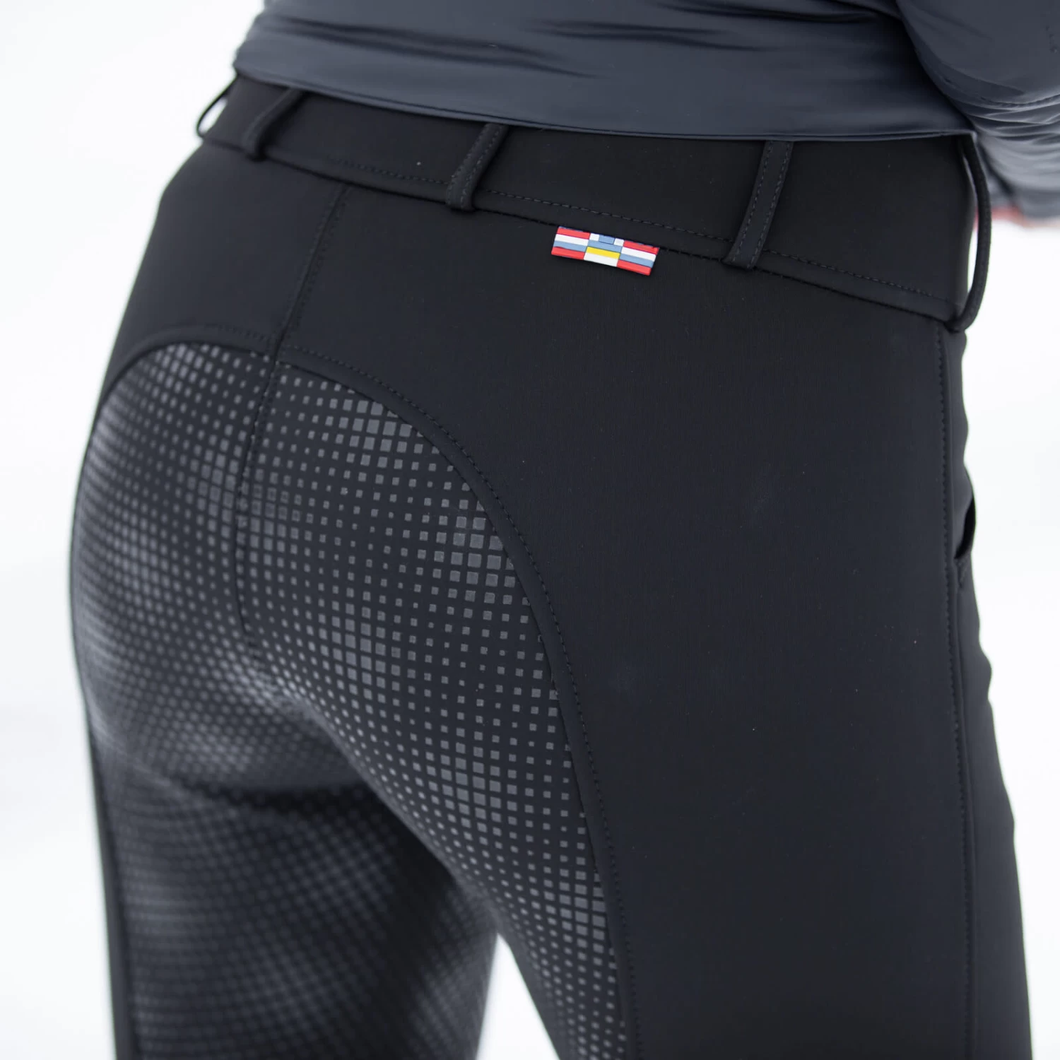 Horze Grand Prix Womens Thermo Softshell Full Seat Breeches - Black - Image 6