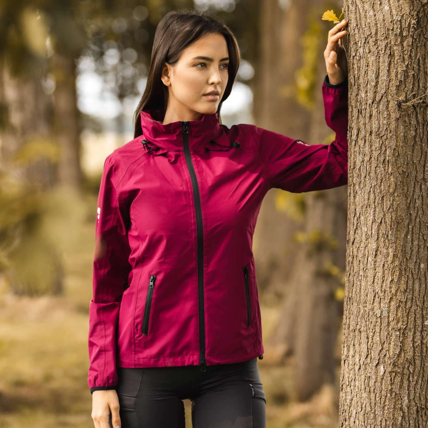 Horze Stella Waterproof Shell Jacket - Anemone Dark Pink - Image 3
