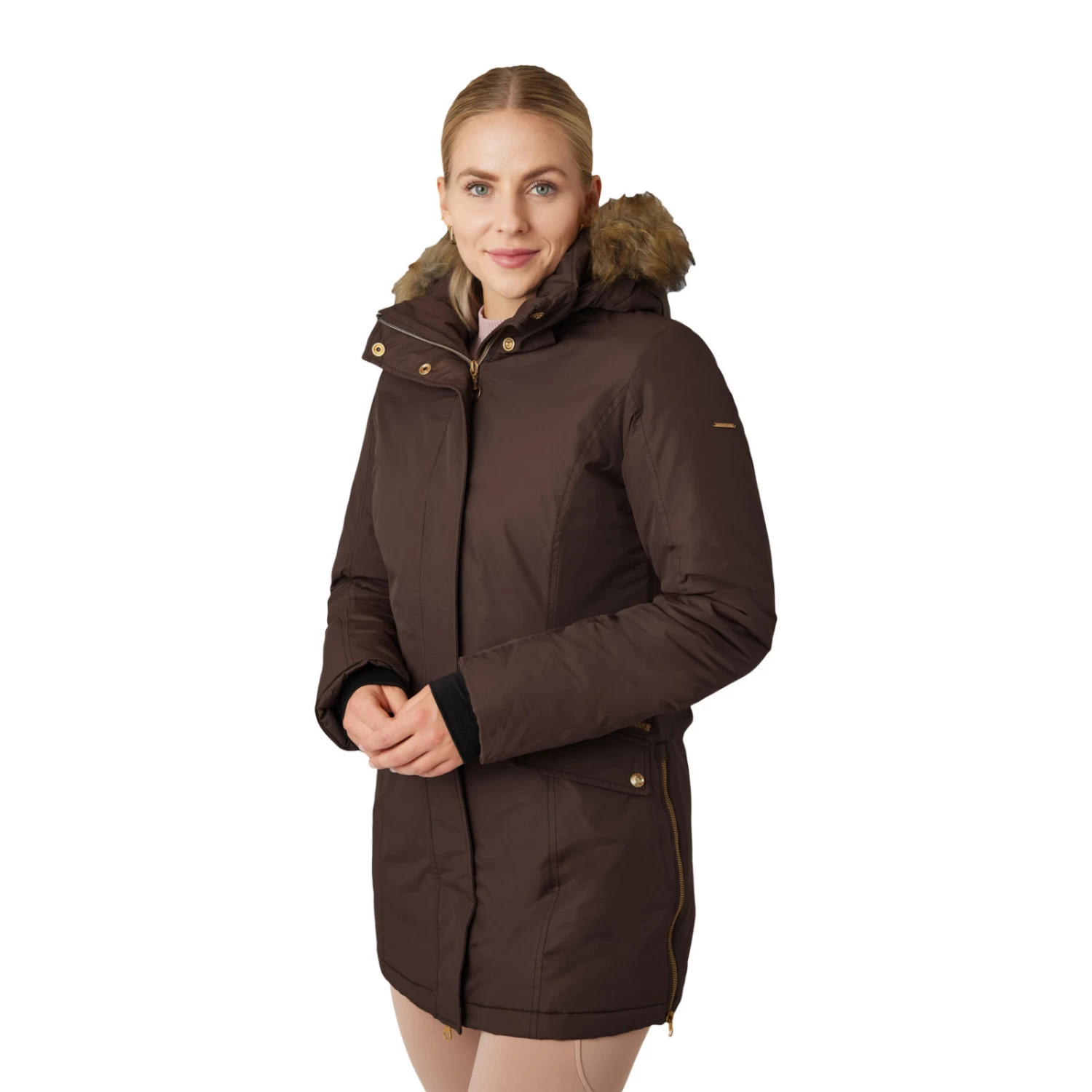 Horze Mikaela Womens Parka Winter Jacket - Chocolate Martini - Image 7