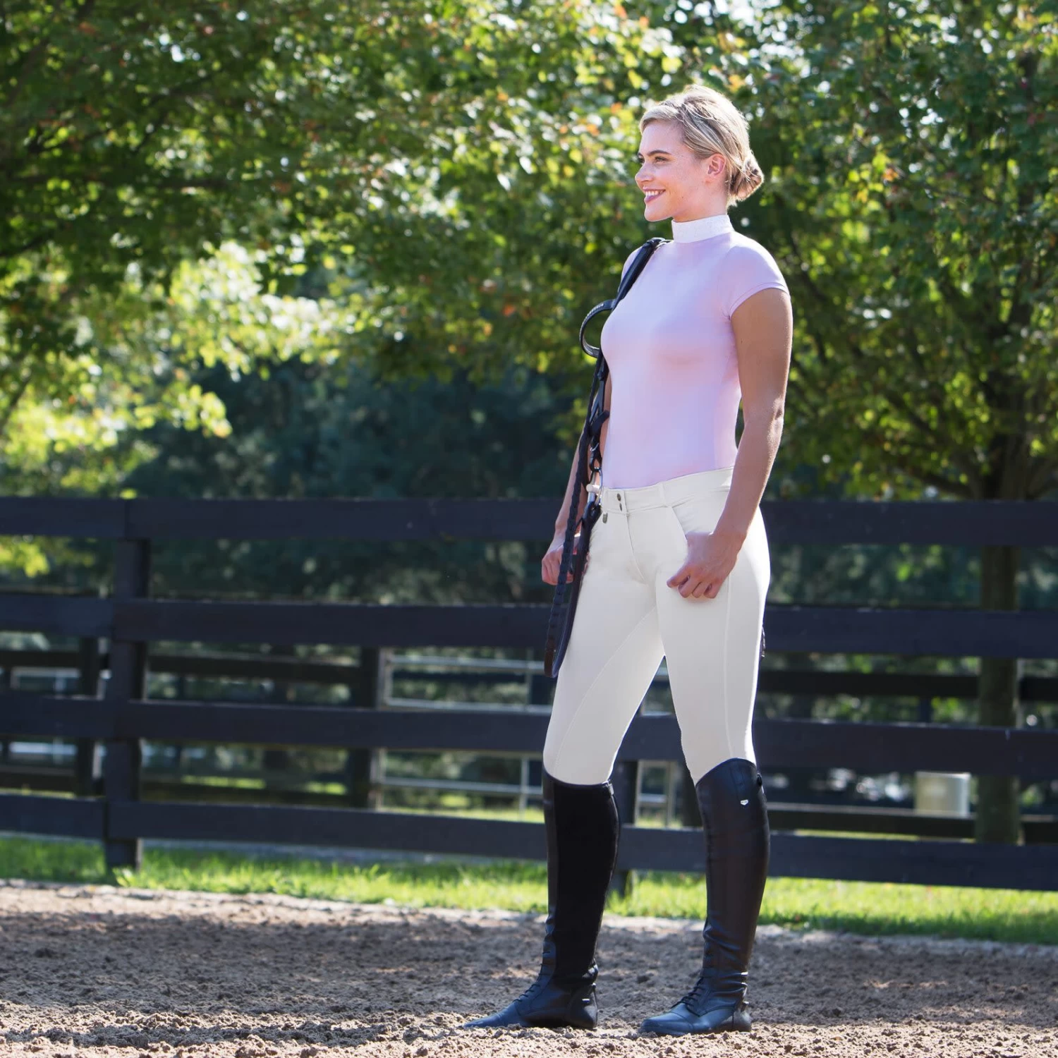 Horze Grand Prix Womens Classic Full Seat Dressage Breeches - White - Image 13