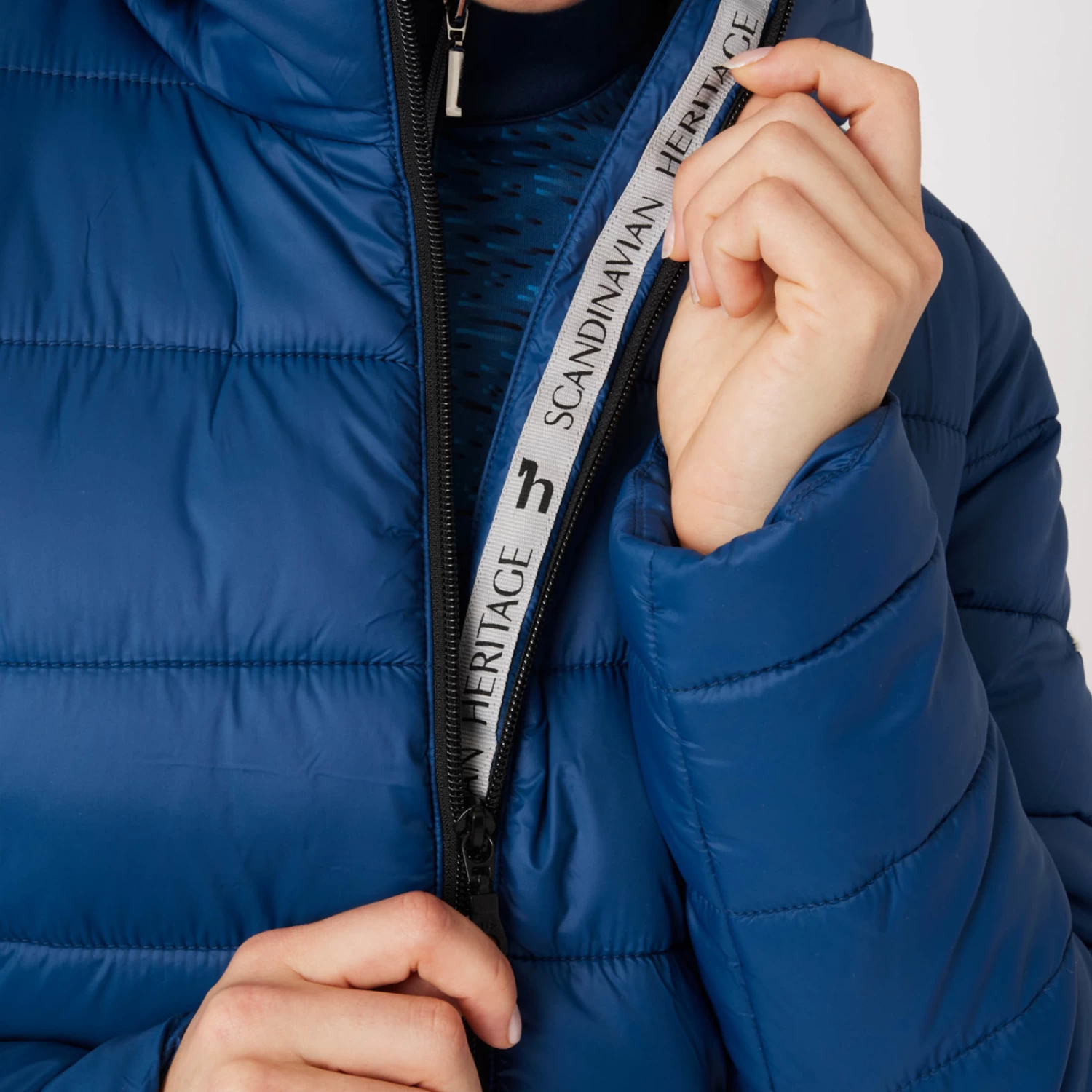 Horze Rea Womens Light Padded Jacket - Opal Blue - Image 9