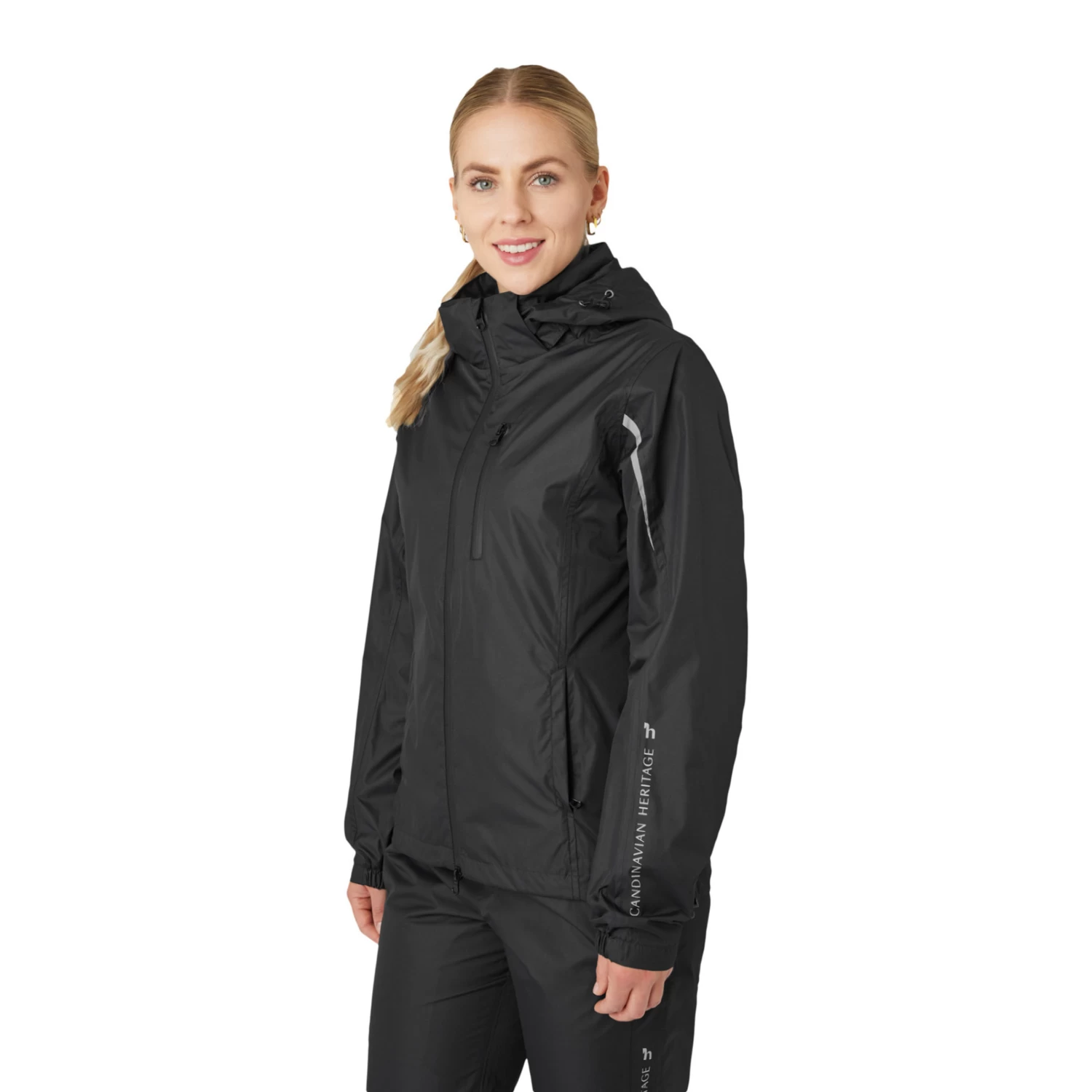Horze Alexis Womens Waterproof Shell Jacket - Caviar Black - Image 8