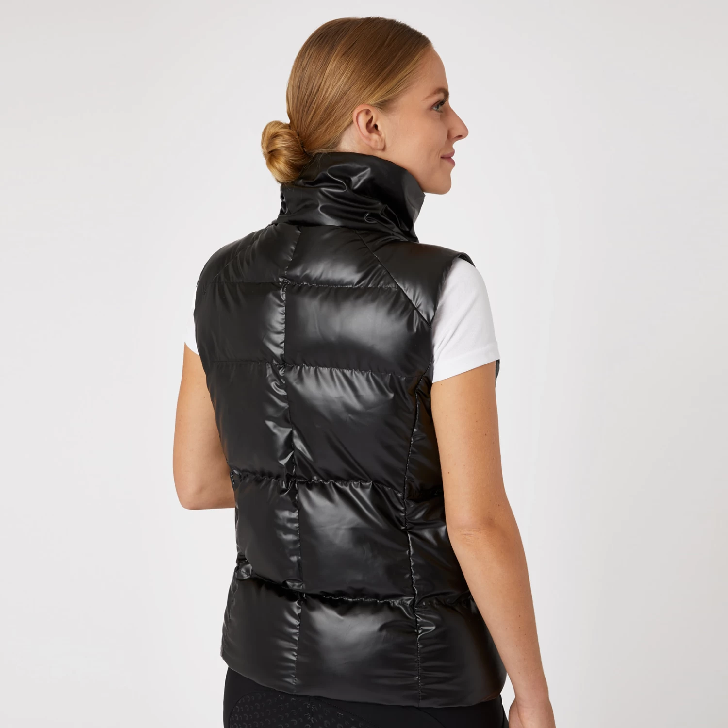Horze Rianna Womens Shine Padded Vest - Black - Image 3