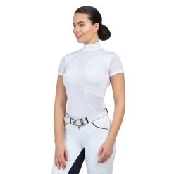 Cavalliera High Style Short Sleeve Riding Show Shirt - White