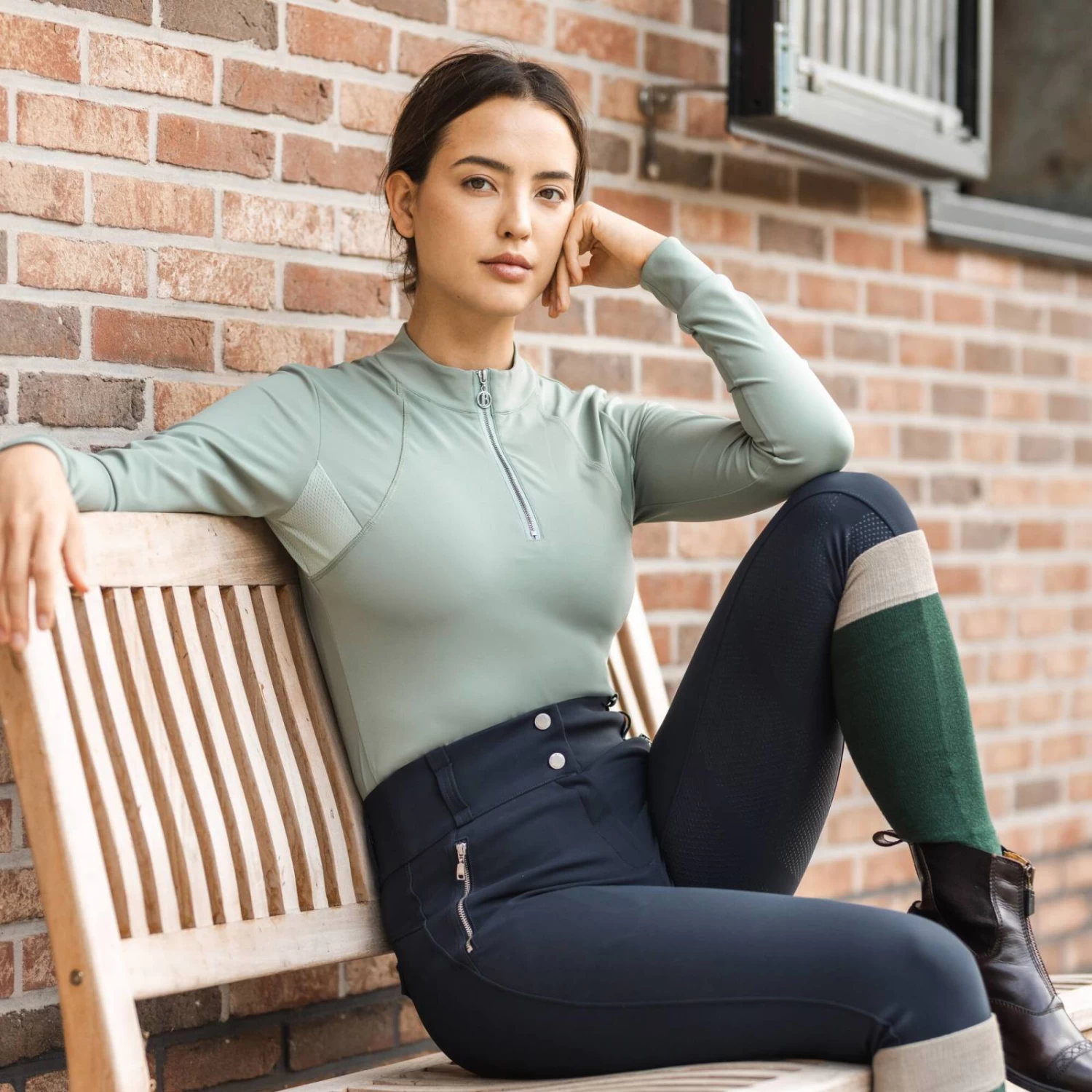 B Vertigo Inez Technical Long Sleeved Shirt - Lily Pad - Image 8