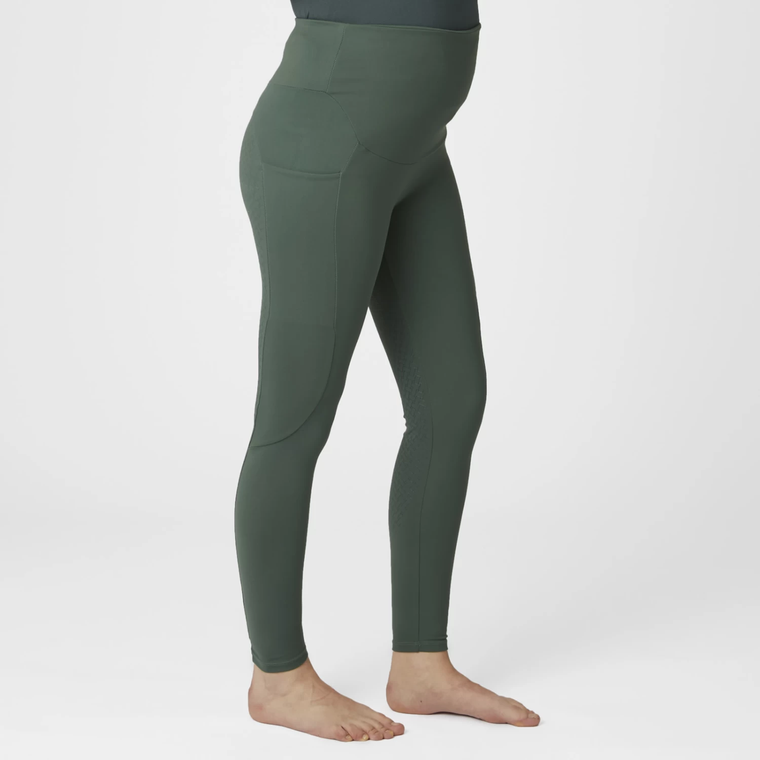 Horze Ginny Womens Maternity Full Seat Tights - Cilantro Green - Image 3