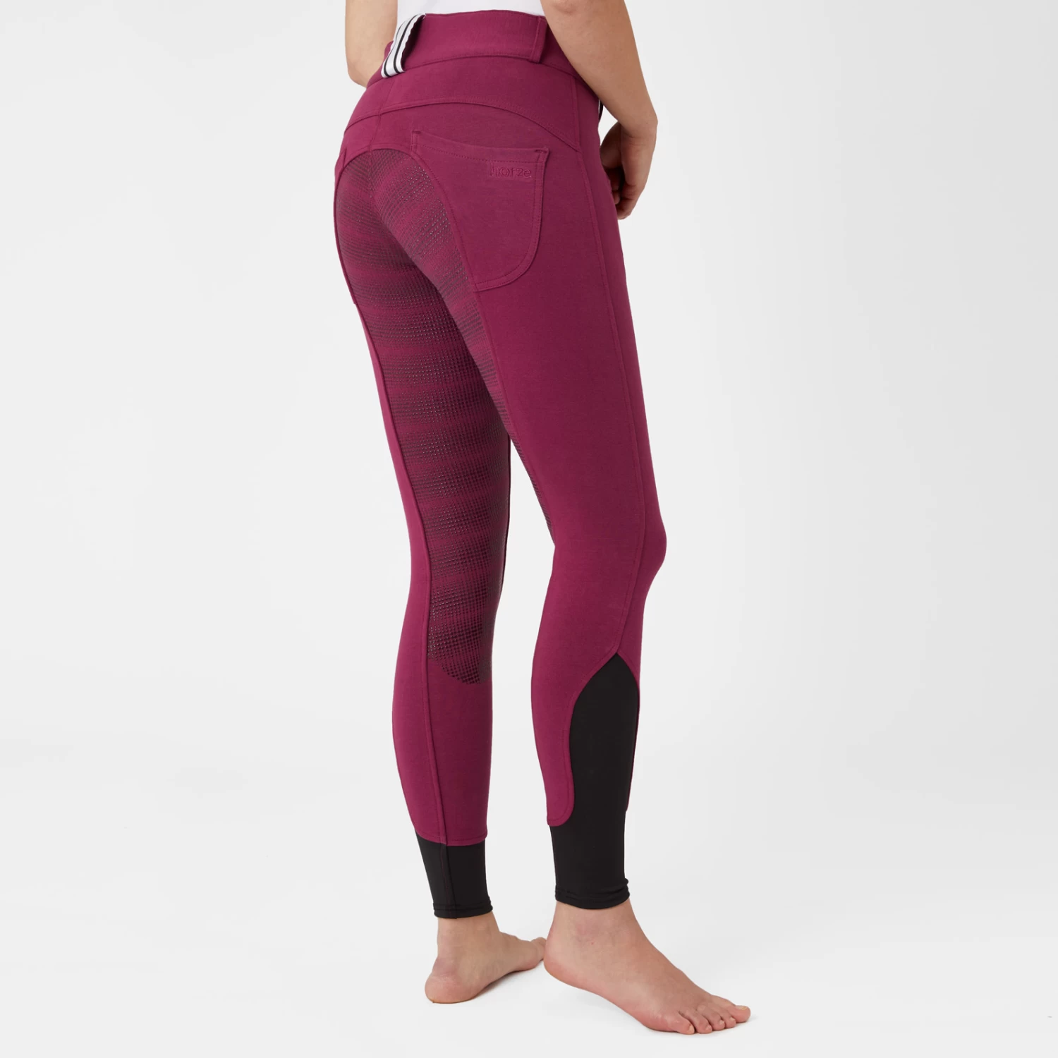 Horze Eden Womens Full Seat Breeches With Elastic Leg - Bearing Sea - Image 9