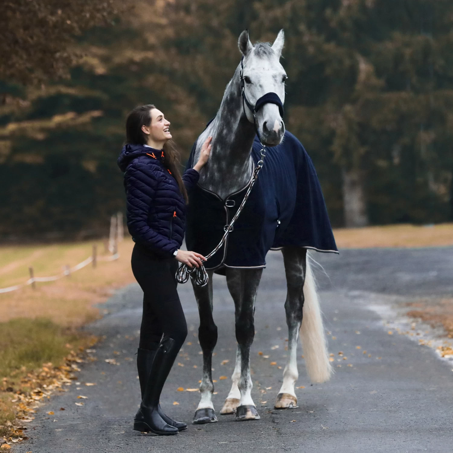 Horze Kiel Halter With Fleece - Dark Navy - Image 2