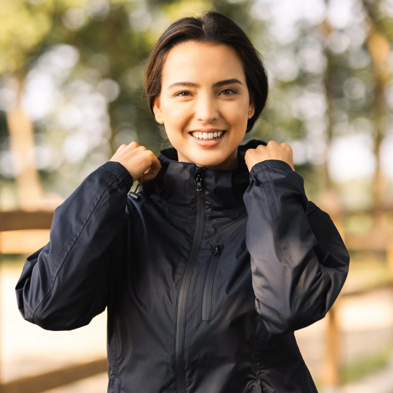 Horze Alexis Womens Waterproof Shell Jacket - Caviar Black - Image 9