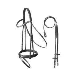 Horze Safari Bridle With Curved Clincher Browband - Black