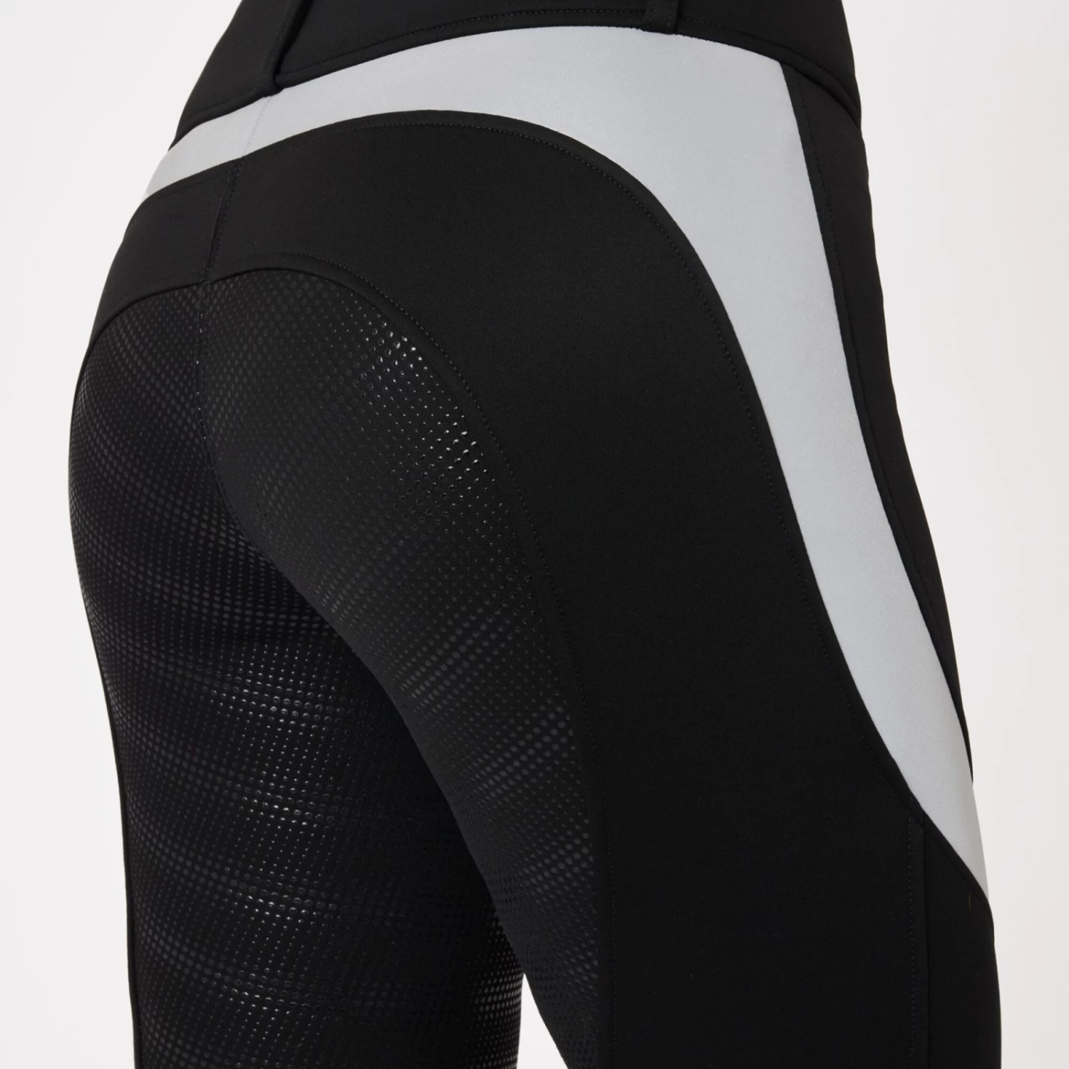 Horze Womens Reflective Breeches - Black - Image 2