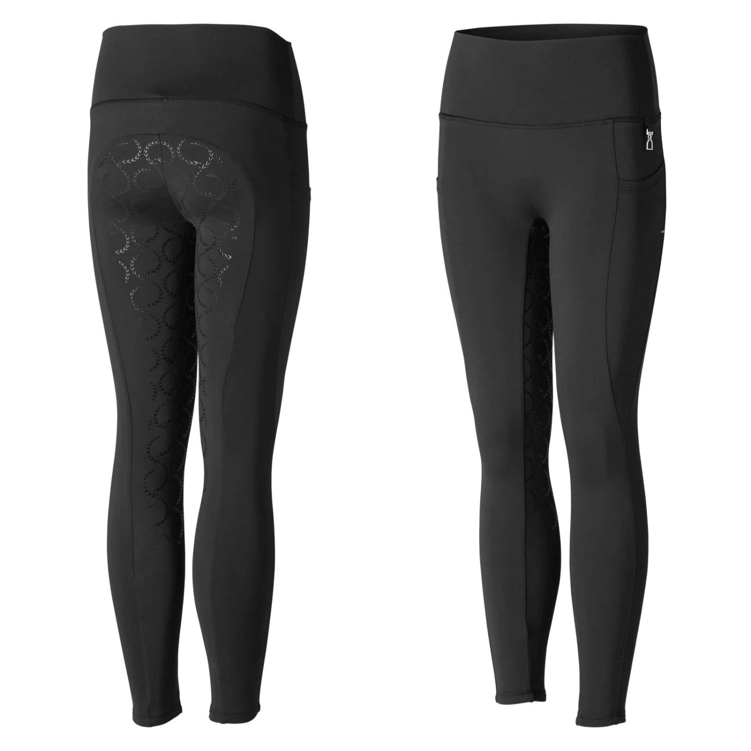 Horze Gillian Kids Silicone Full Seat Tights - Black