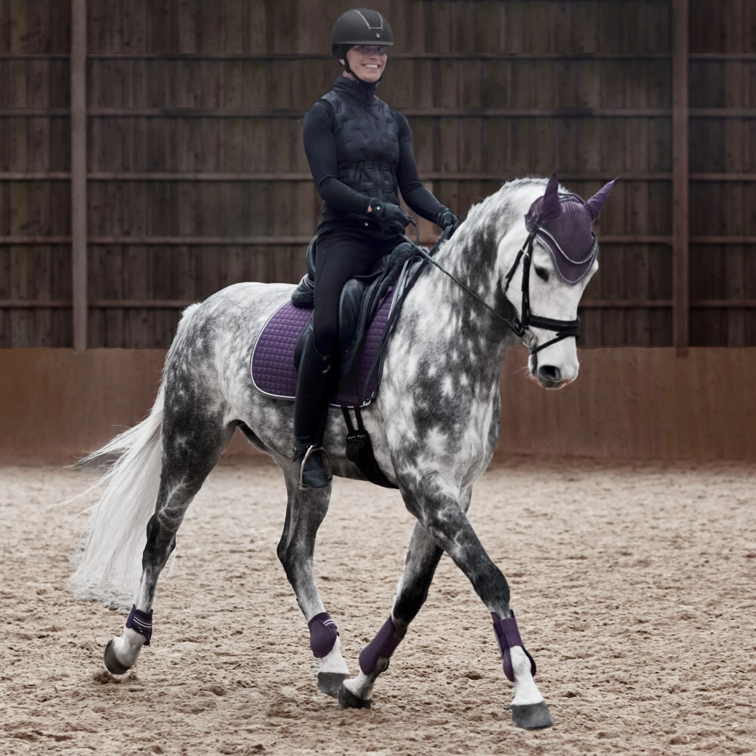 Horze Adepto Dressage Saddle Pad - Blackcurrant Purple - Image 2