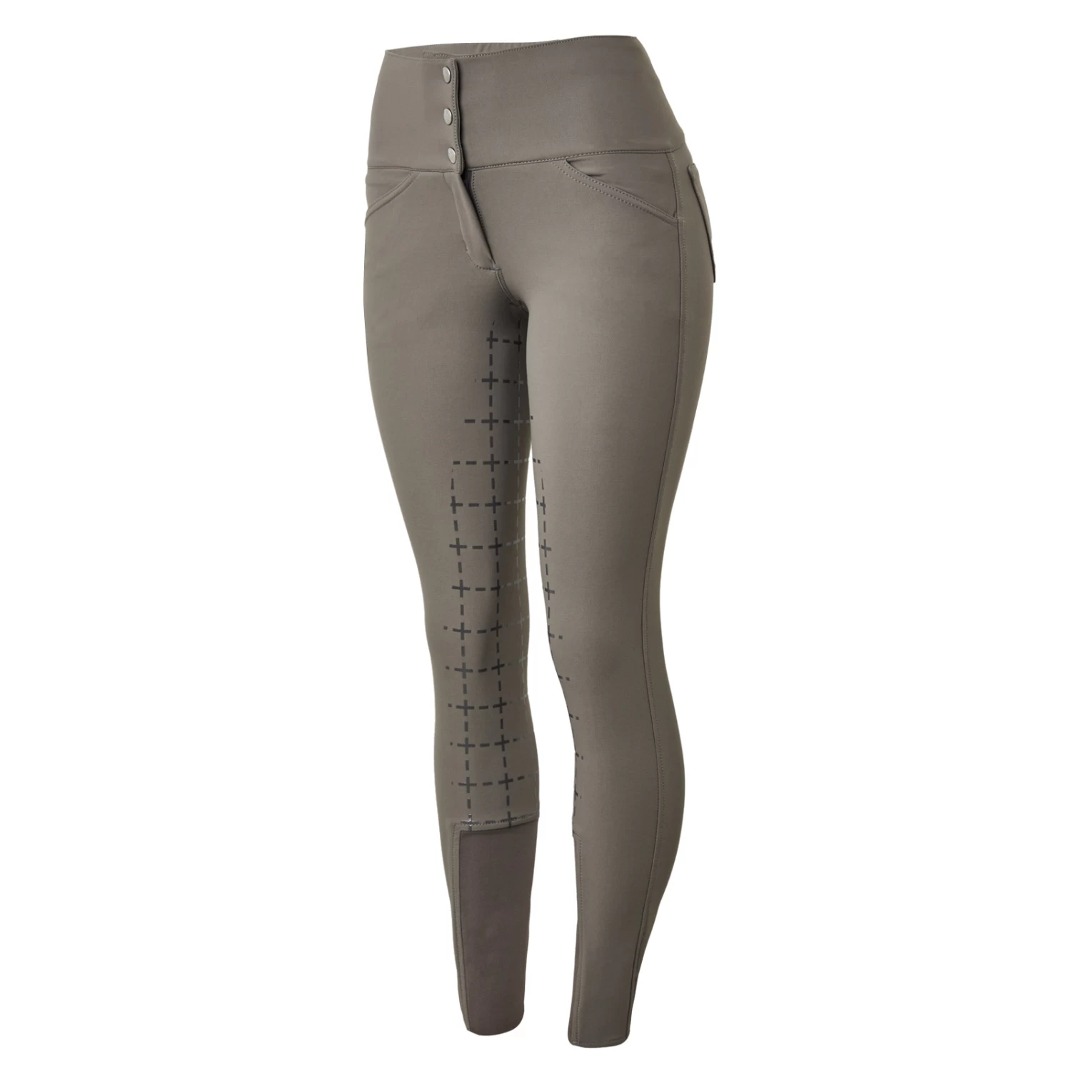 Horze Desiree Womens Silicone Full Seat Hybrid Breeches - Castle Rock Dark Grey - Image 2
