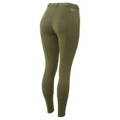 Horze Active Womens Knee Patch Breeches - Beetle Khaki Green