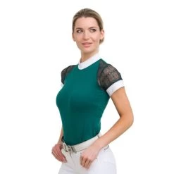 Cavalliera Contessa Short Sleeve Riding Show Shirt - Emerald
