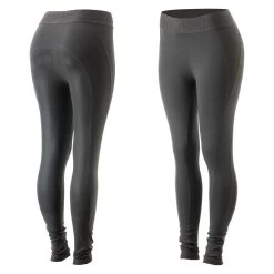 Horze Madison Womens Silicone Full Seat Tights - Smoked Pearl Grey