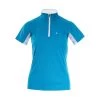 Horze Trista Womens Short Sleeved Technical Sun Shirt - Paradise Blue/White