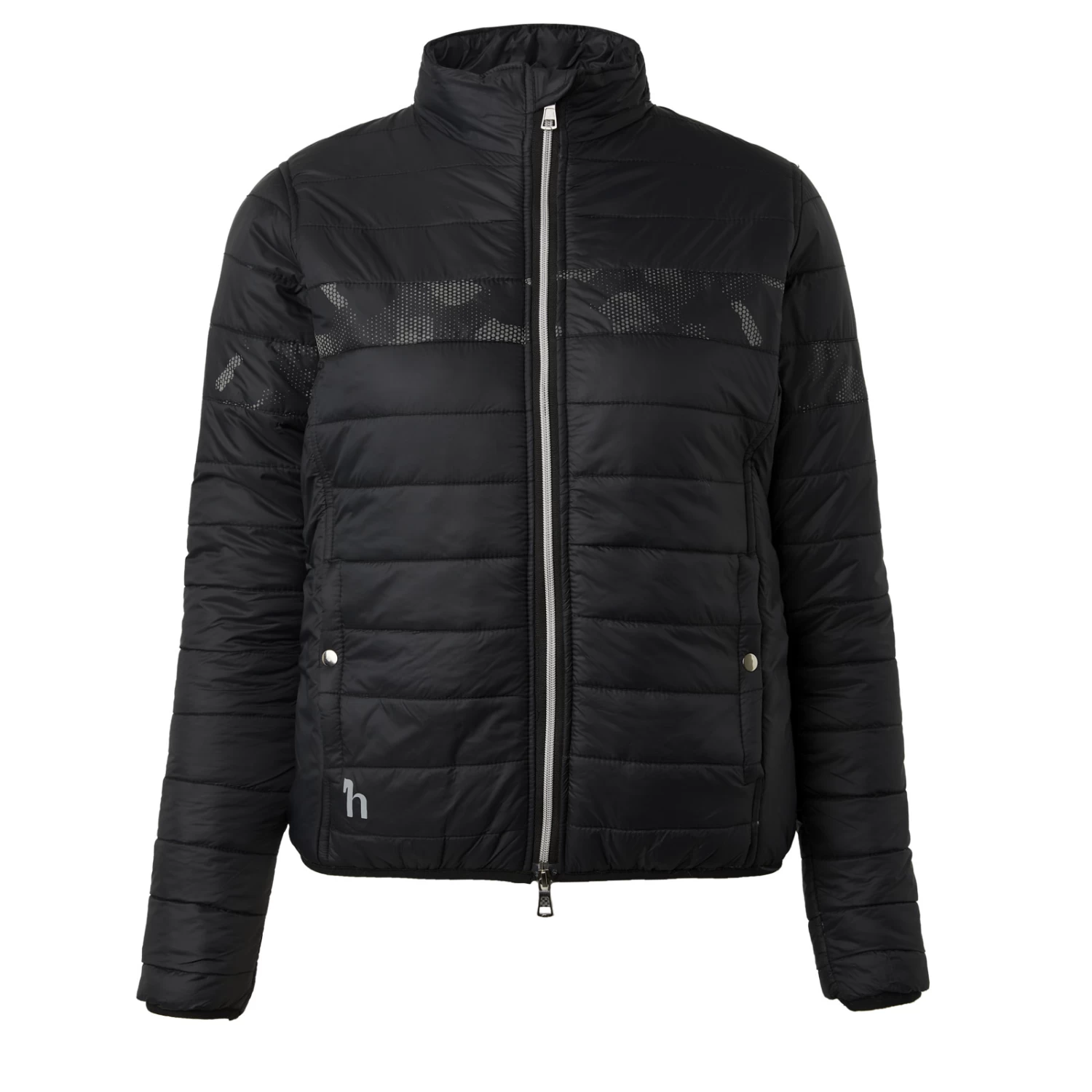 Horze Luminox Womens Padded Jacket With Reflective Print - Black