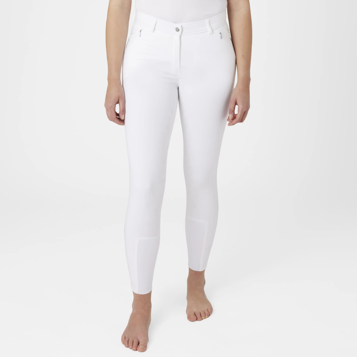 Horze Kaitlin Womens Full Seat Breeches - White - Image 4