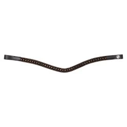 Horze St. Moritz Curved Crystal Browband - Chocolate Martini