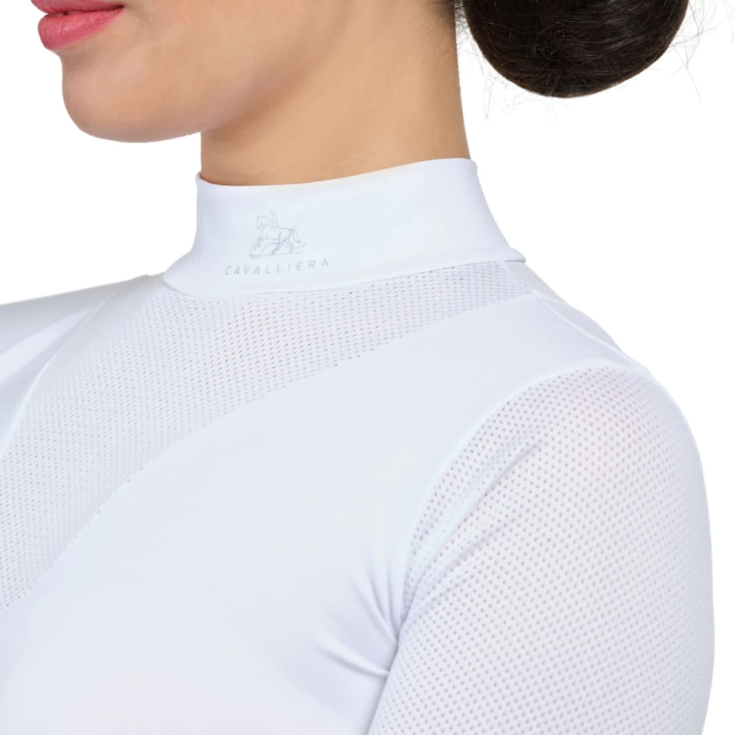 Cavalliera High Style Long Sleeve Riding Show Shirt - White - Image 2