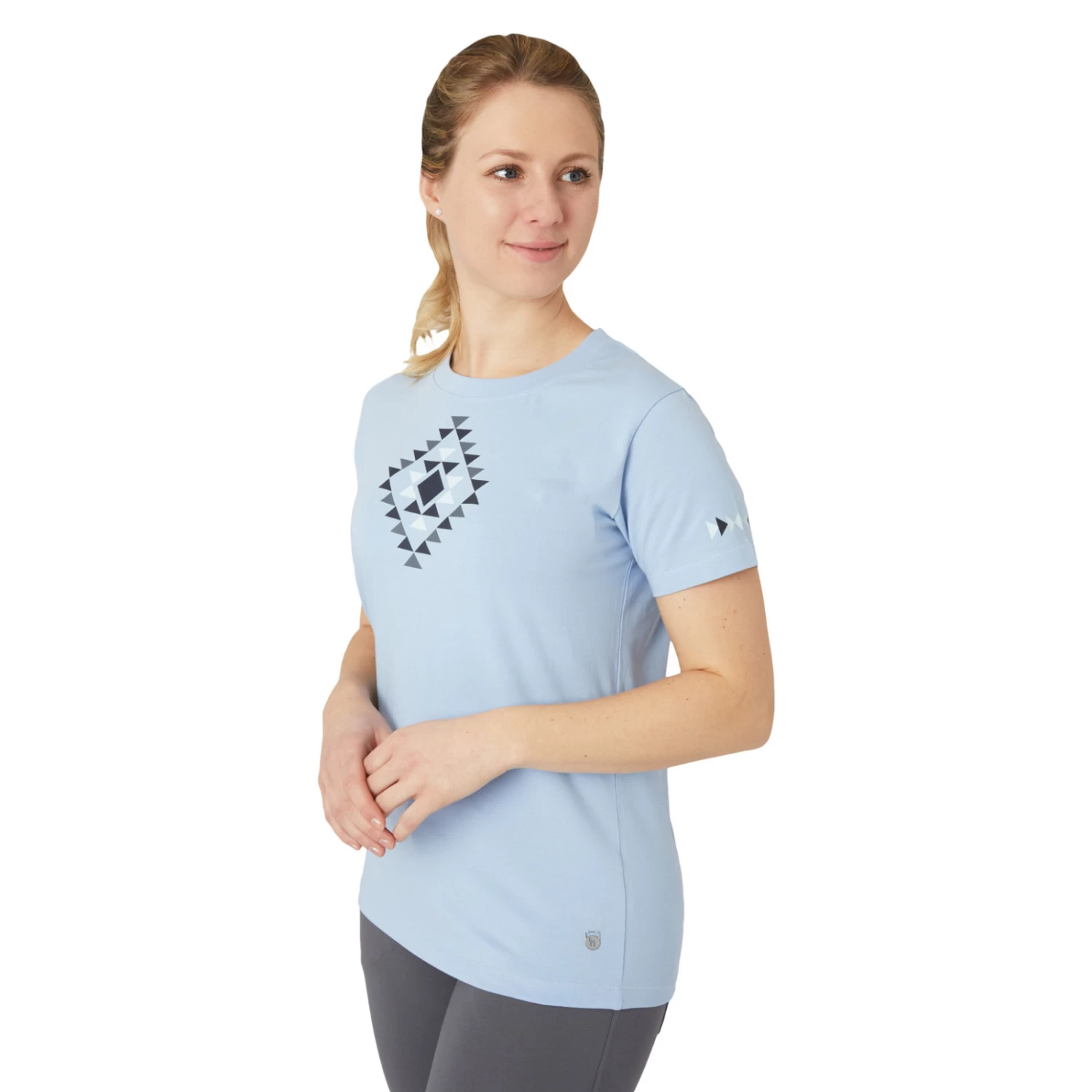Horze Zion Womens Cotton Stretch T Shirt - Cashmere Blue - Image 6