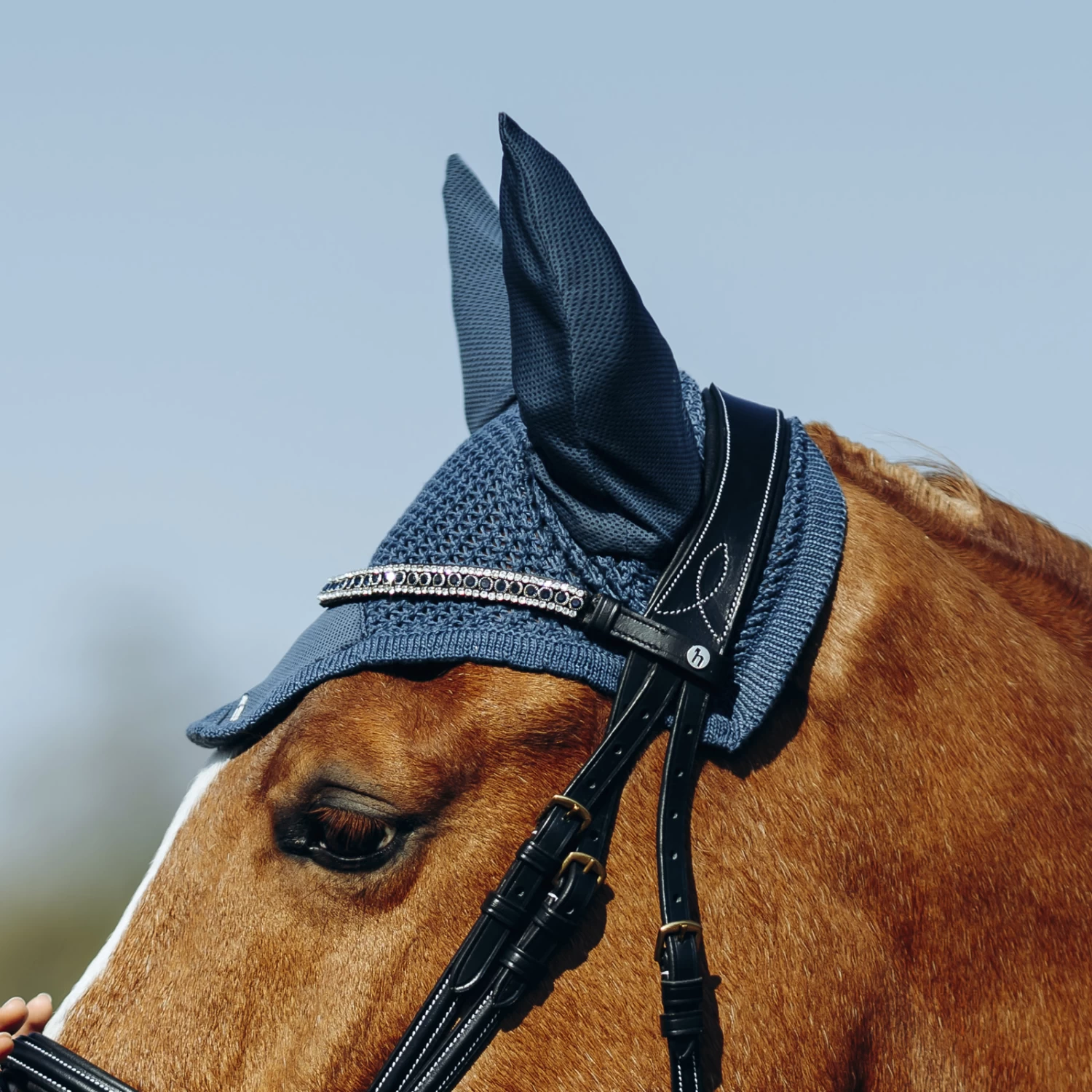 Horze Cooling Ear Net - Obscure Night Dark Blue - Image 2