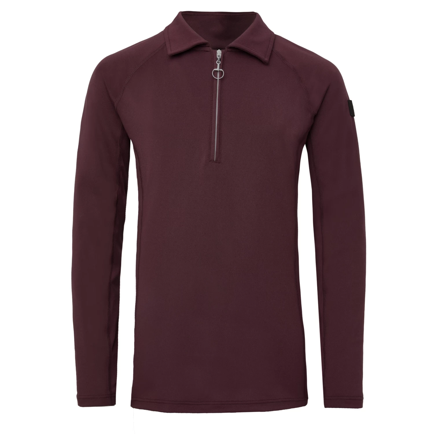 Horze Tiana Womens Pique Shirt W/ Long Sleeves - Red Mahogany Burgundy