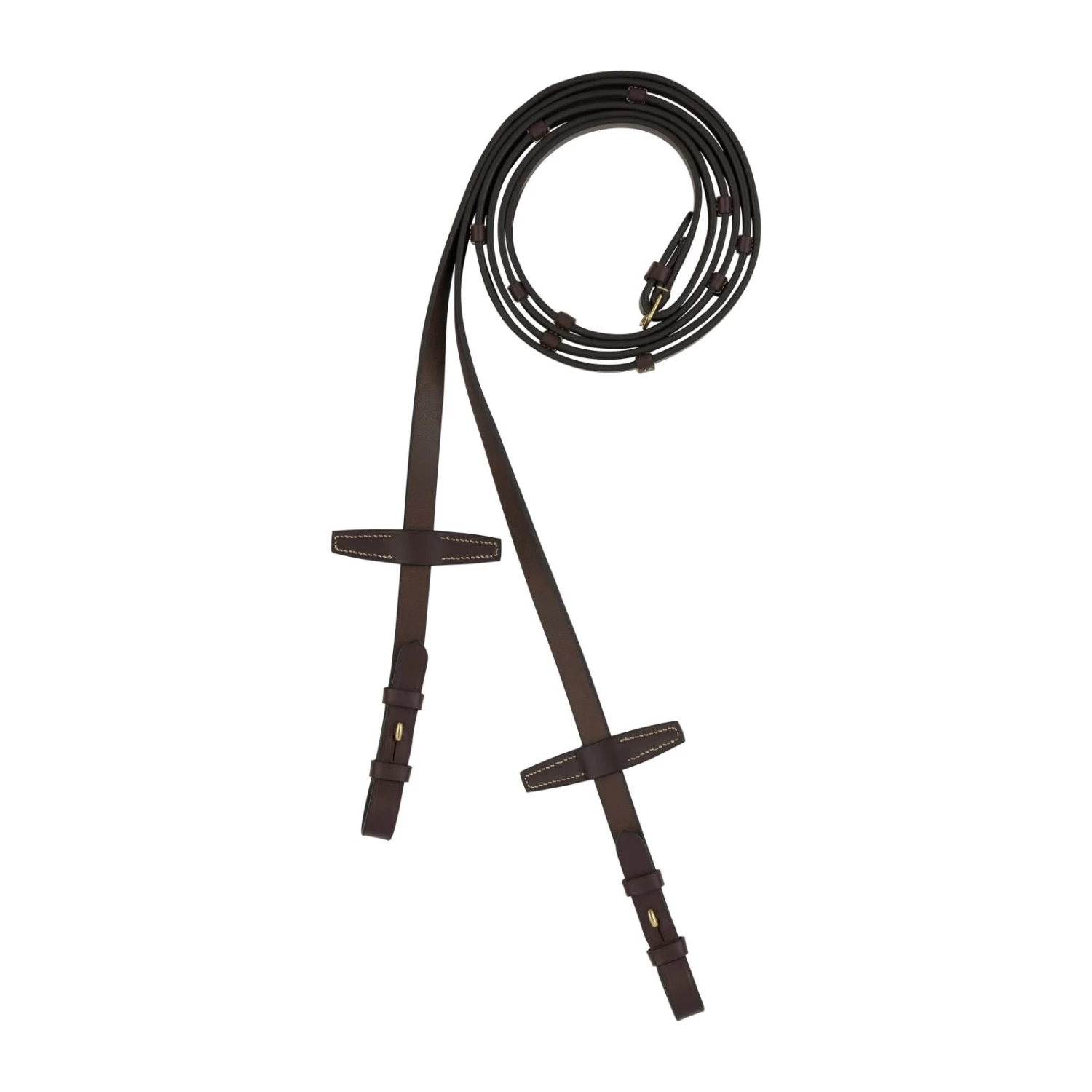 Horze Walthamstaw Leather Reins With Stops - Black - Image 2