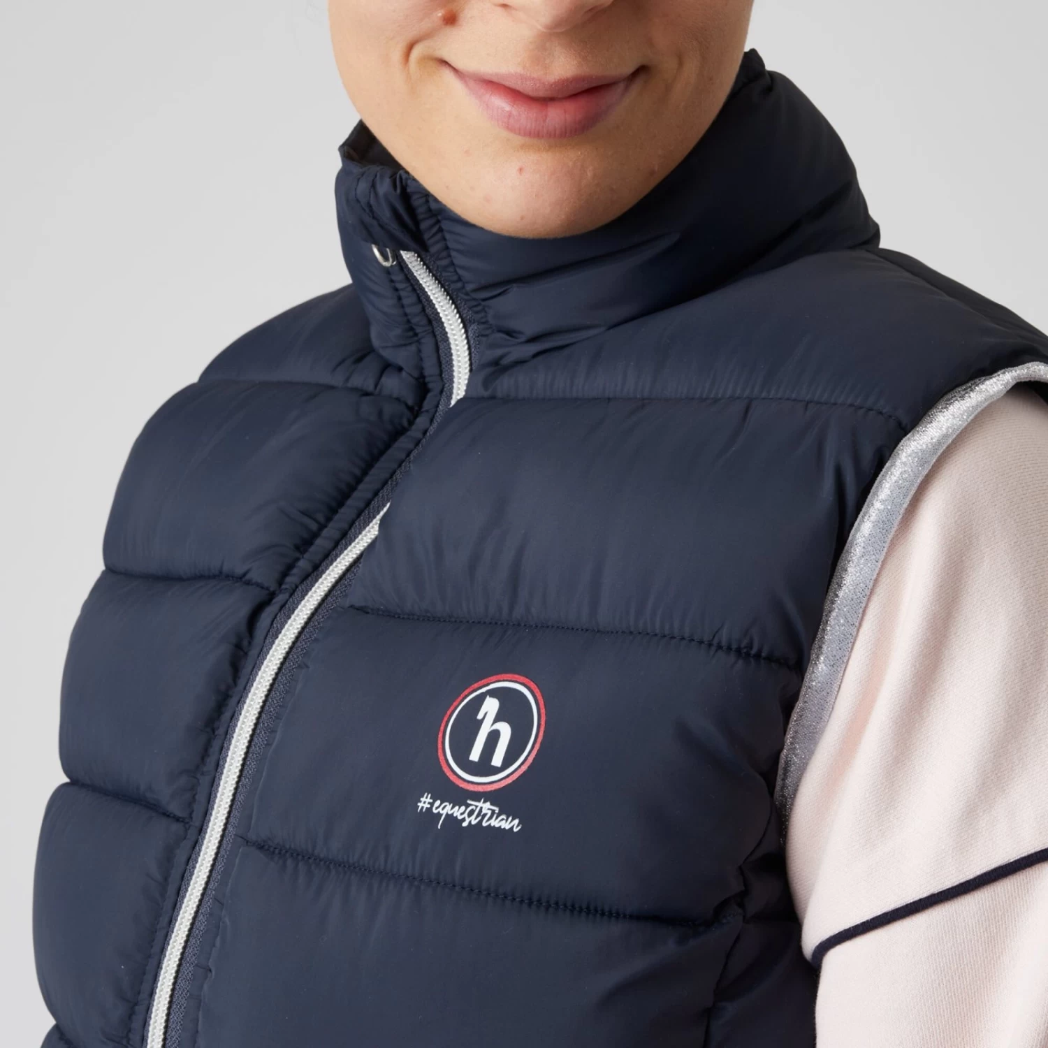 Horze Janea Young Rider Padded Vest - Dark Navy - Image 3