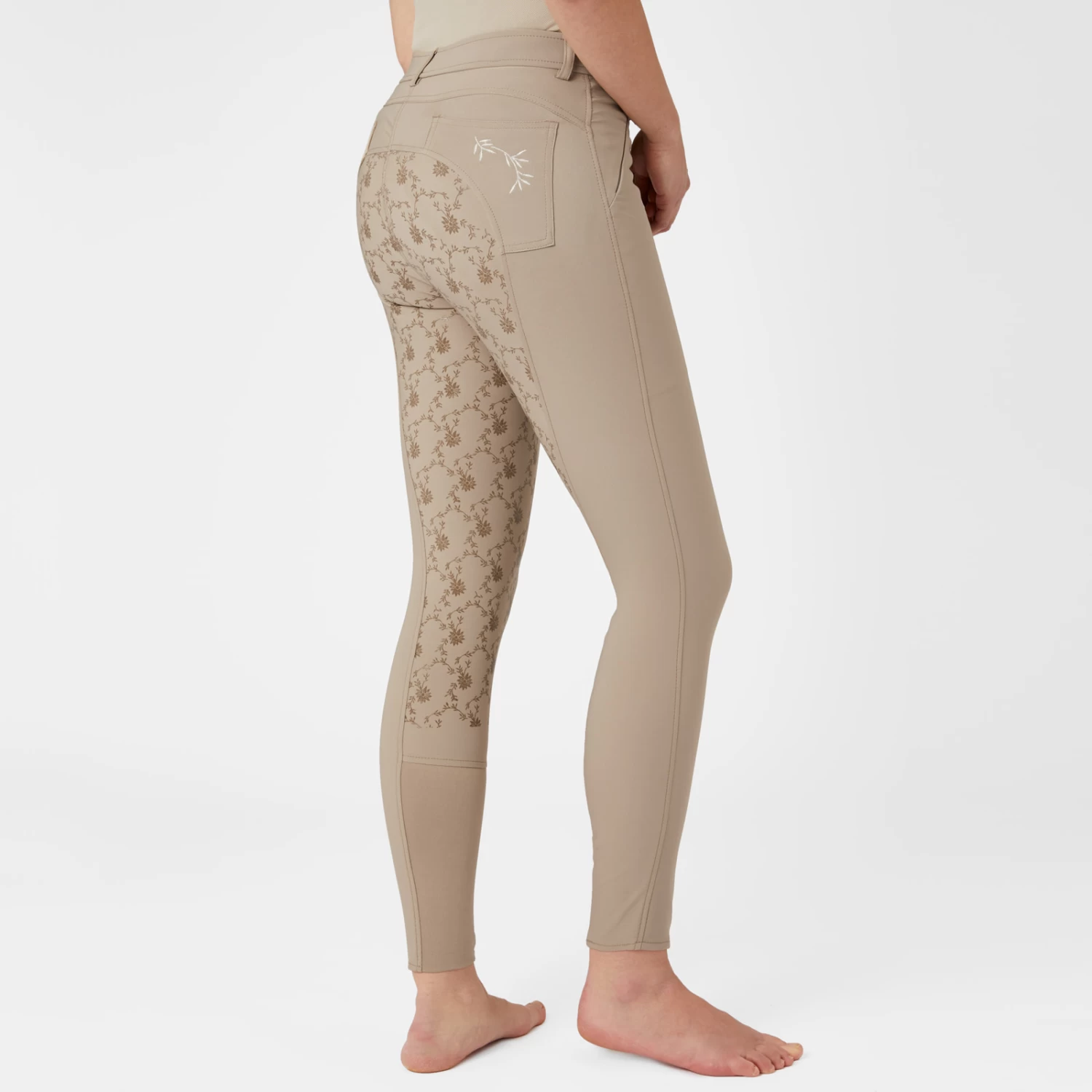 Horze Kaitlin Womens Full Seat Breeches - Plaza Taupe Light Brown - Image 4