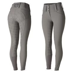 Horze Desiree Womens Silicone Full Seat Breeches With Belt Loops - Steel Grey