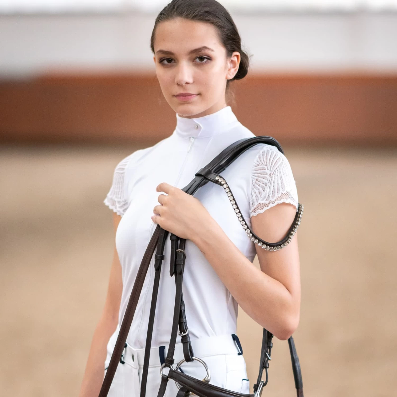 Cavalliera Angel Short Sleeve Show Shirt - White - Image 3