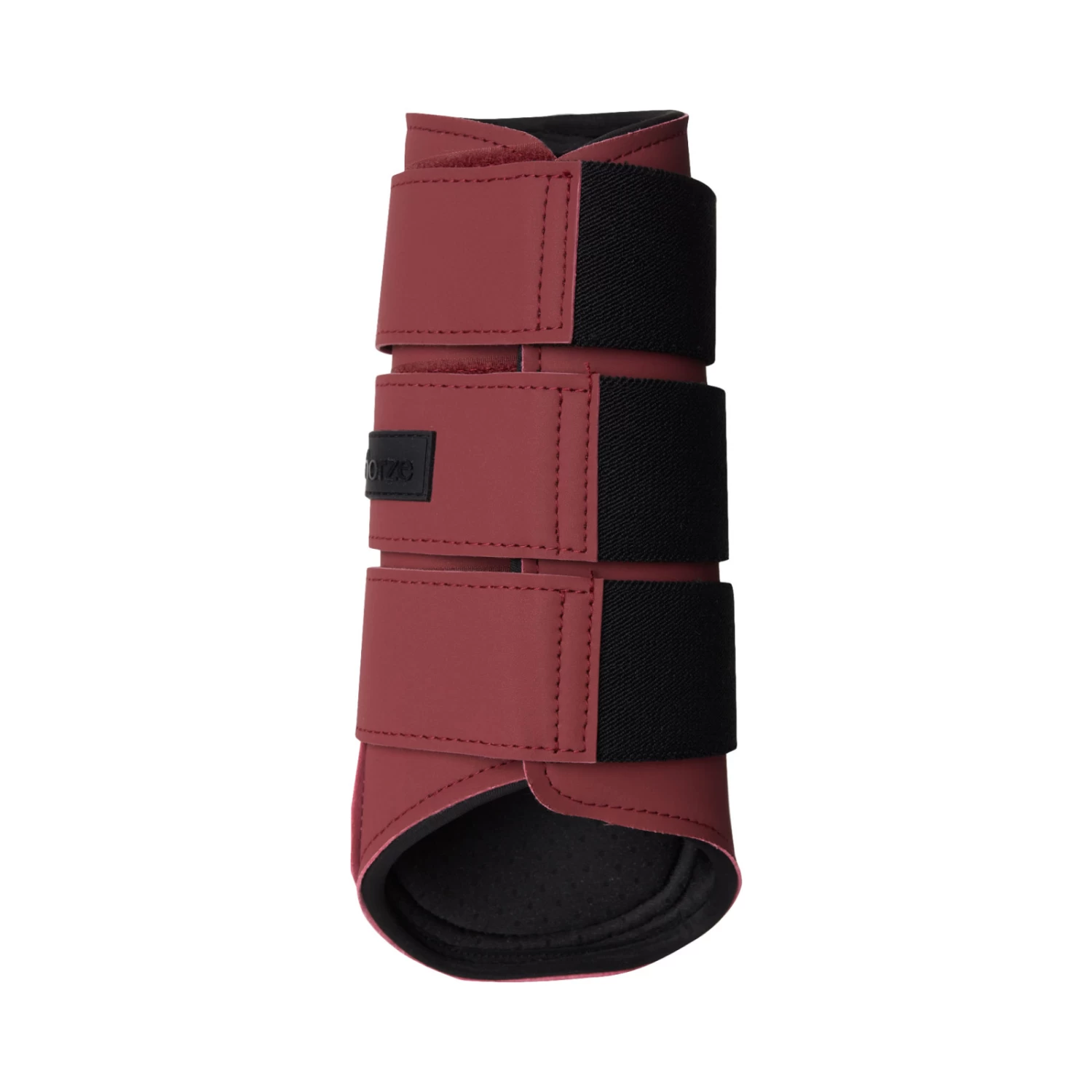 Horze Noir Brushing Boots - Rhubarb Dark Red - Image 4