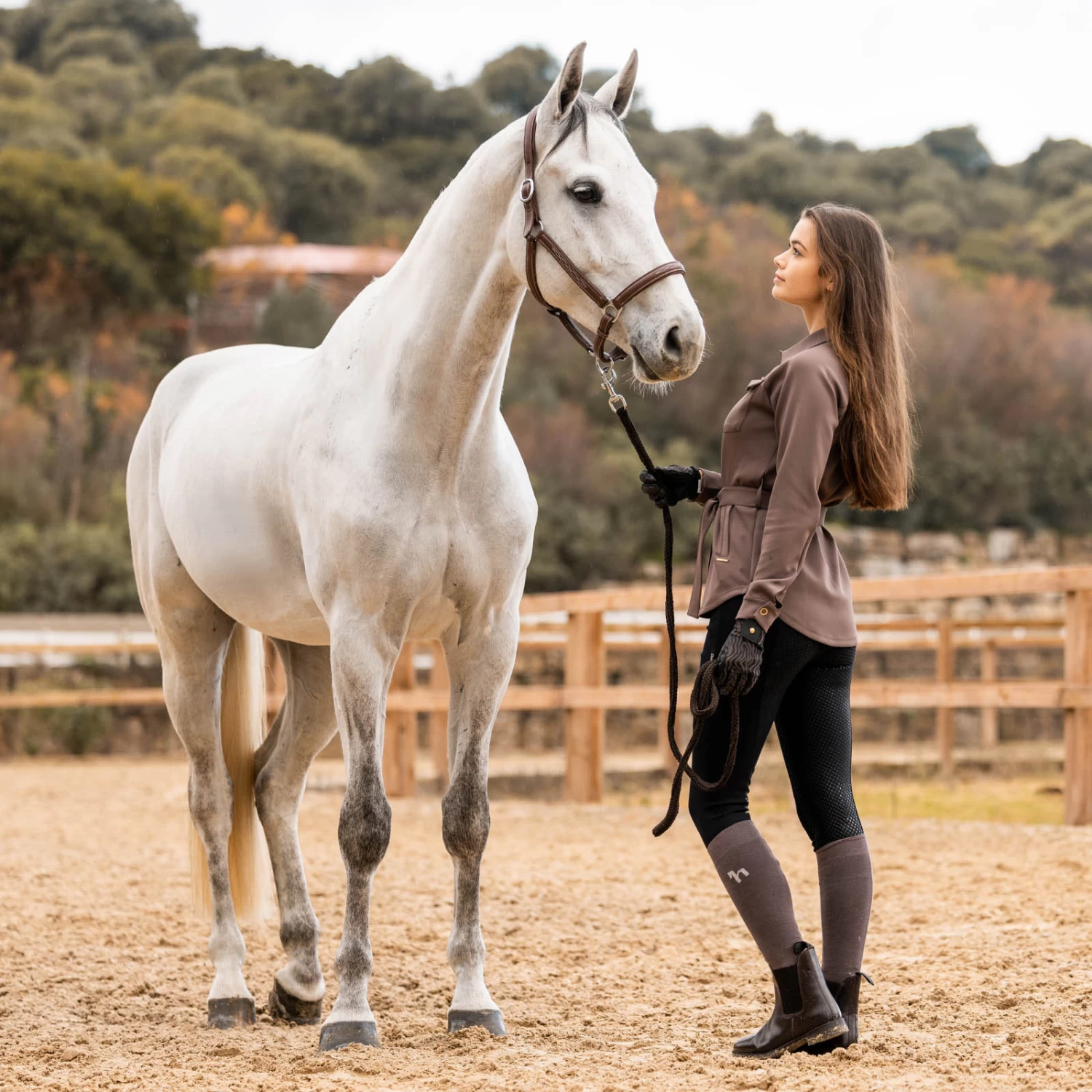 Horze Grand Prix Womens Pro High Waist Full Seat Breeches - Dark Navy - Image 9